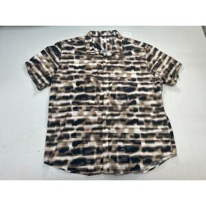 Calvin Klein casual shirt‎ Men's size XL black/brown short-sleeve